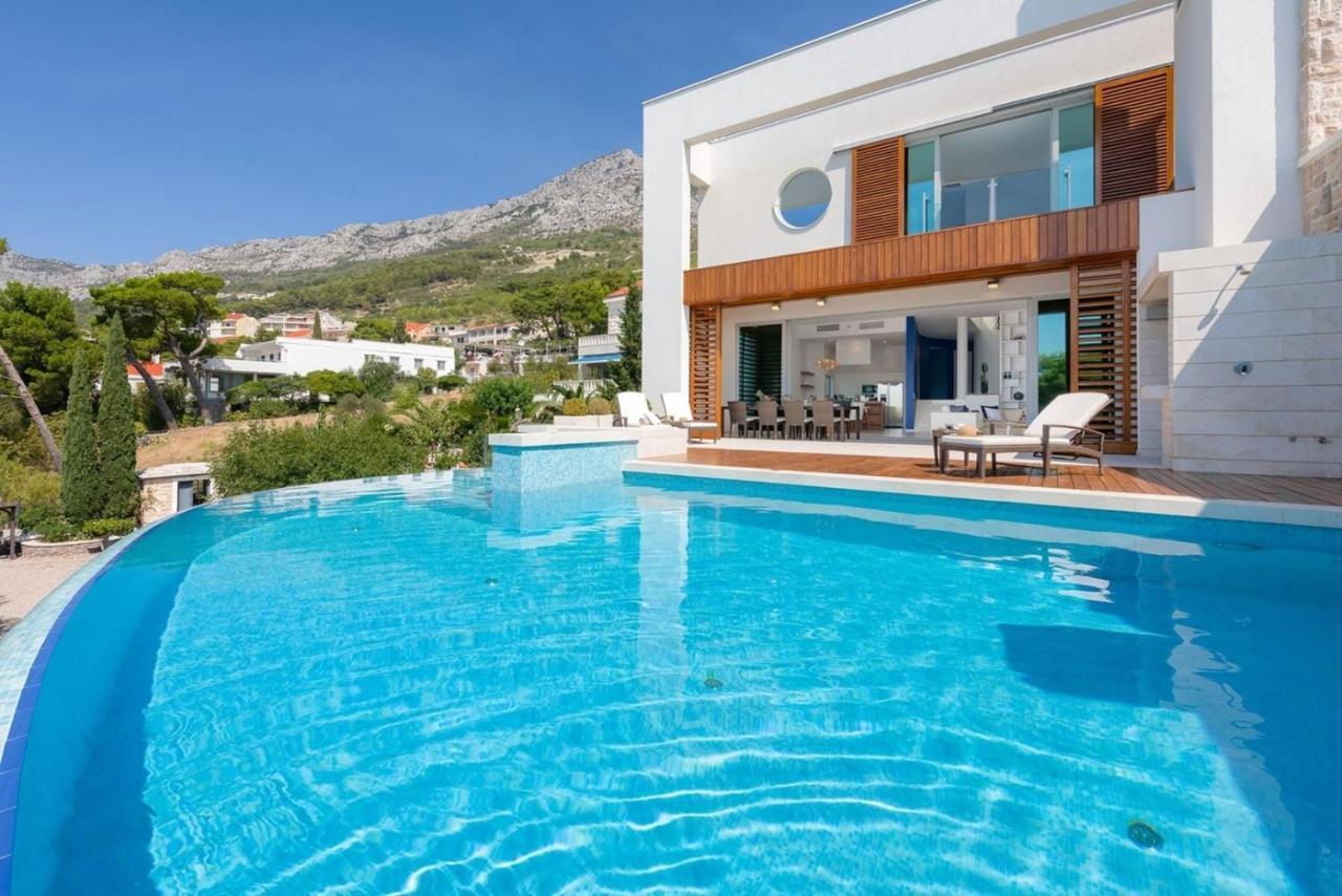 Luxury Seafront Villa Brela Pride With Private Heated Pool At The Beach In Brela - Baska Voda 外观 照片